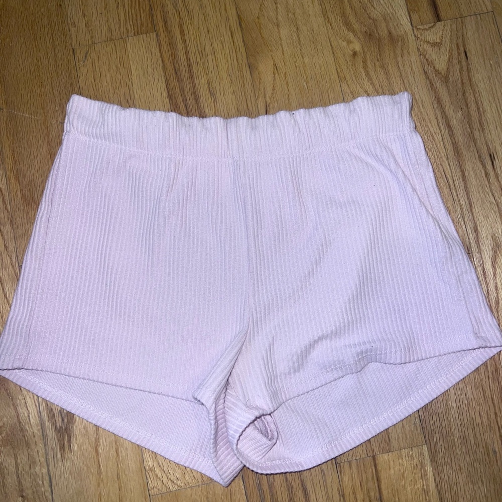 Garage Light Pink Ribbed Athletic Shorts